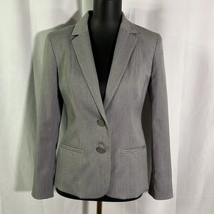Anne Klein Gray Classic Button Front Blazer